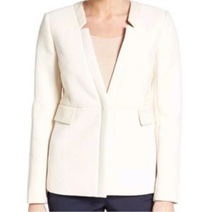 NWT Tweed Blazer Emerson Rose Ivory jacket front snap closure Size L